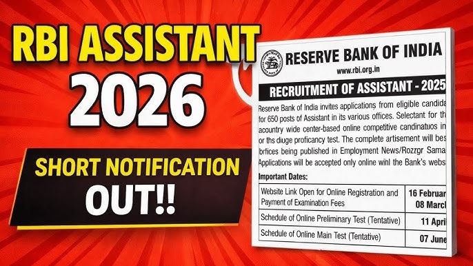 RBI Assistant 2026 posts