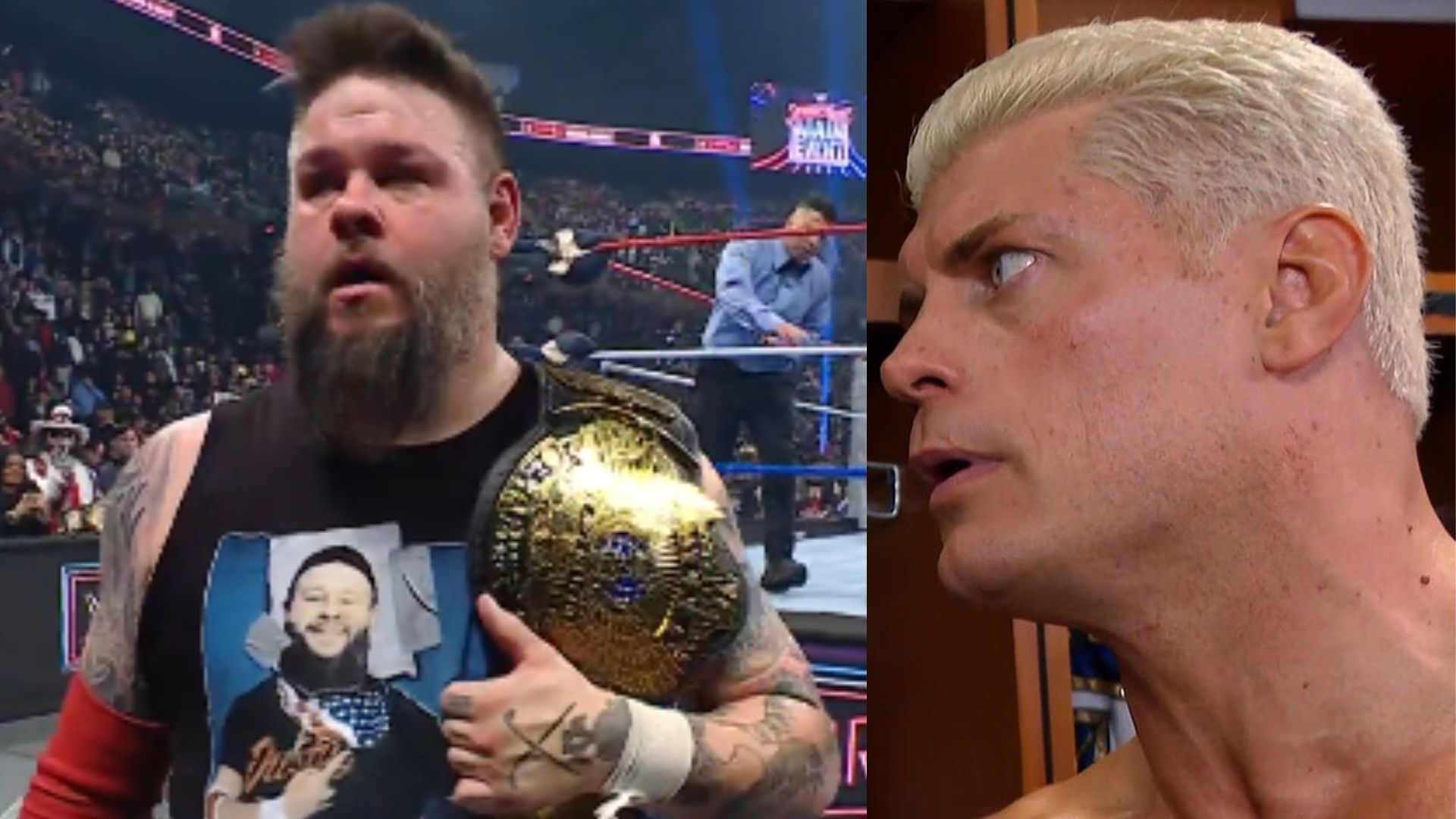 Kevin Owens and Cody Rhodes (Images via @WWE on X and WWE.com)
